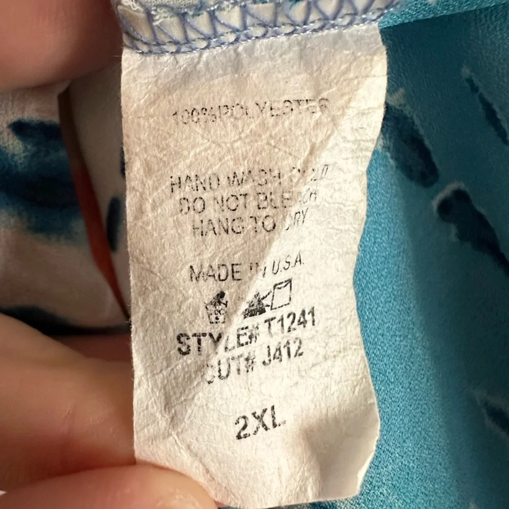 Sleeveless Tie-Dye Tank Top in Blue, White & Orange - Size 2X - Picture 3 of 4